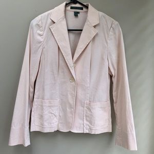 Coral striped summer blazer Small